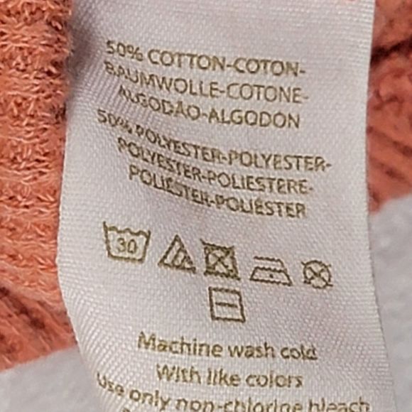 We the Free People Peach Thermal Long Sleeve Shirt Women's Size Small Boho Top - Picture 7 of 7